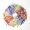 Sacos de Organza em Forma de Coração Dourados e Prateados com Cordão - Design Floral e de Malha para Joias e Acessórios