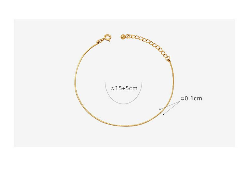 Minimalist Women's 18K Gold-Plated Titanium Snake Chain Bracelet