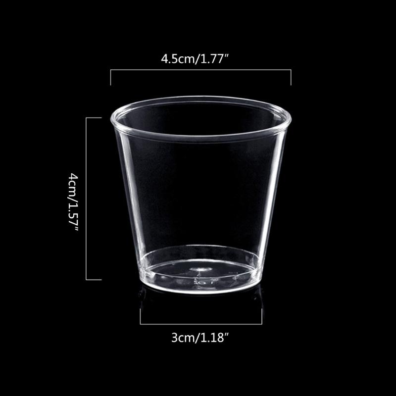 Pack of 100 Clear Plastic Shot Glasses 30ml Crystal Cups for Weddings Stackable Disposables Shot Glasses Party