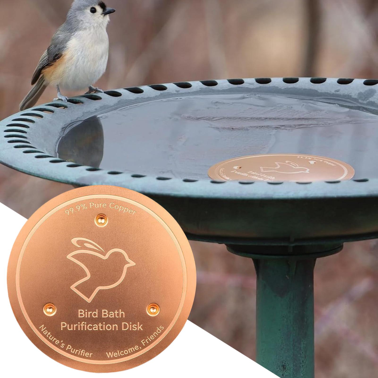 Copper Disk for Bird Bath Bird Bath Cleaner Feeder Accessories Triple-Point Support Purifier Disc for Water Bowl All-Season