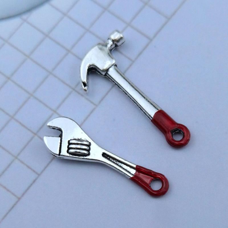 2Pcs Doll House Mini Home Decoration Simulation Maintenance Tool Wrench Hammer