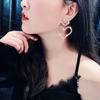 Luxury Rhinestone Earrings For Women Double Big Heart Pearl Crystal Simple Korean Statement Wedding Earring Zircon Party
