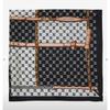 Daks Black Dd Chain Pattern Silk Square Scarf Dcsc2f021bk
