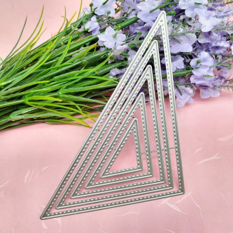 Multi-layer Triangular Edges and Corners Design Pattern Scrapbooking Craft Die 3D DIY Festival Card Making