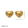European & American 18K Gold-Plated Heart-Shaped Pearl Earrings with Musical Note Design