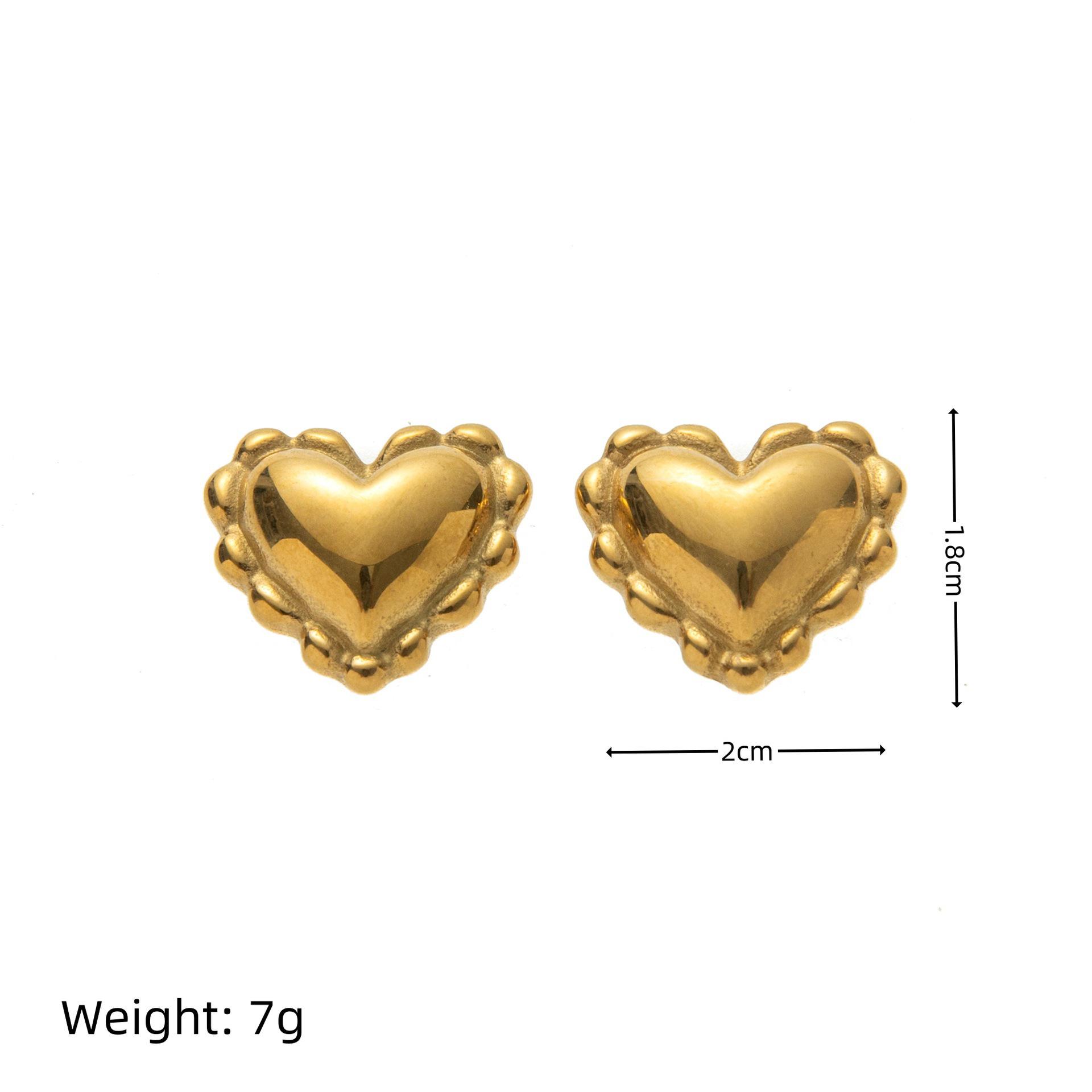 European & American 18K Gold-Plated Heart-Shaped Pearl Earrings with Musical Note Design