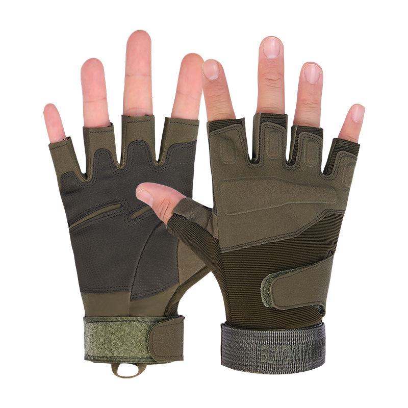 Men's Black Eagle Non-slip Half-finger Sports Gloves for Weightlifting, Cycling, & Motorcycling