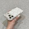 White Flower Drop-proof Transparent Phone Case for iPhone 14/15/16/17 Pro Max