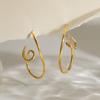 Minimalist Stainless Steel Geometric Twist Line Stud Earrings for Women Waterproof 18K Gold Plated Earring Fashion Jewelry Gifts