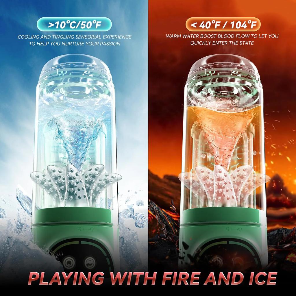 Mens Penis Exercise Machine Sex Toy with LED DisplayAutomatic Telescopic Rotating Suction Double Vibration Male Masturbation Cup