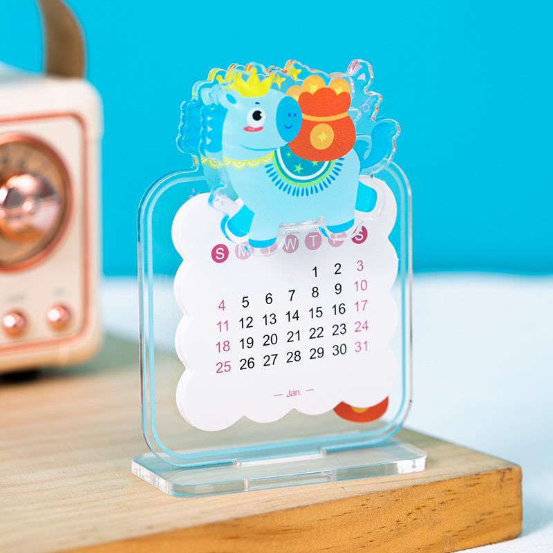 

2026 год Лошади Акриловый настольный календарь: Милое мини-украшение-клипса и многофункциональное украшение для заметок Includes 2026 Calendar