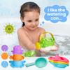 Baby Bath Toys for 1 2 3 4 Year Olds Toddler Kids - 10PCS Mould Free Water Play Swimming Pool Toys No Mould Watering Can Bath Boats Bath Cups for Boys