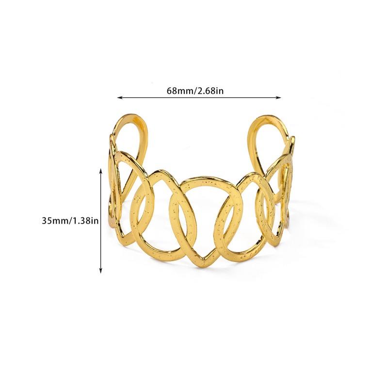 Titanium steel open bracelet gold-plated adjustable metal bracelet female exaggerated fashion hip-hop