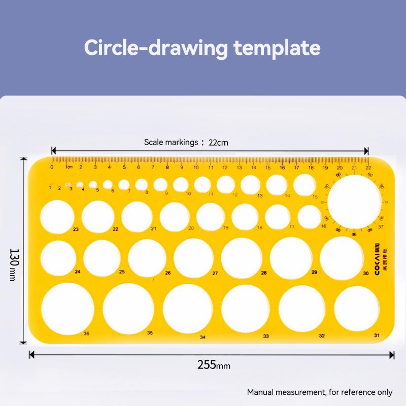 Circular Oval Ruler 1/4 Pcs Durable Drawing Furniture Architect Template Drafting Ruler Template Measuring Ruler Office Supplies