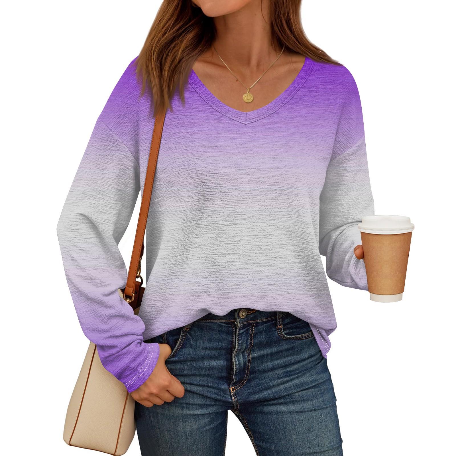 Женские рубашки с длинным рукавом и V-образным вырезом — фото 3