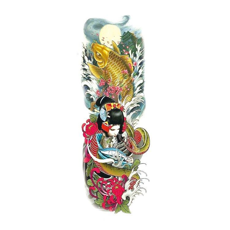 Tattoo Sticker, Flower Arm Skull Totem, Eye Of Eternal Wisdom, Wind Set Tqb Simulation Tattoo Sticker
