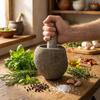 Natural Riverstone Decorative Pestle & Mortar -Medium (approx 12x8cm)