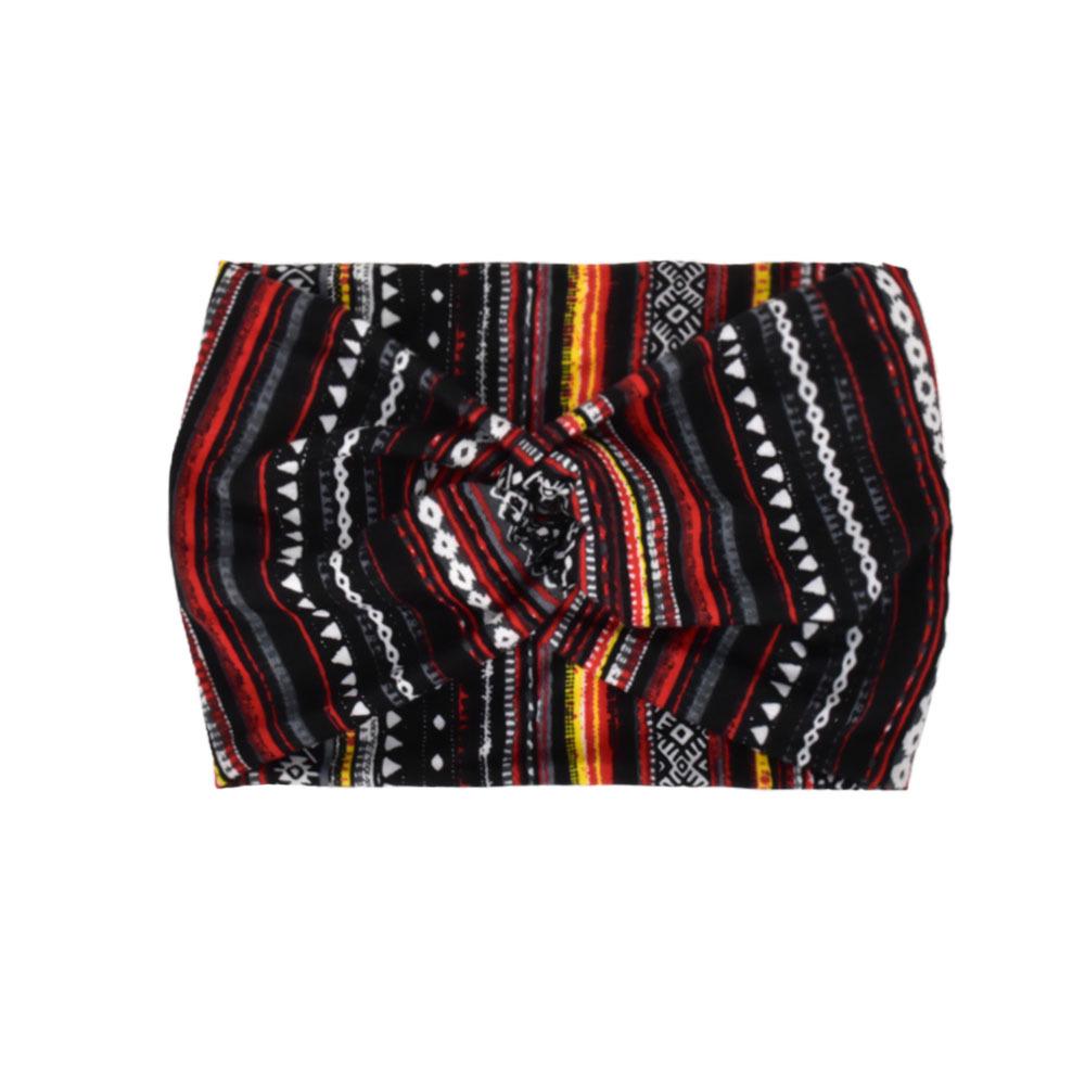 Faixa de cabeça elástica de ioga boêmia europeia e americana – acessório esportivo de cabelo com estampa cruzada de aba larga para mulheres