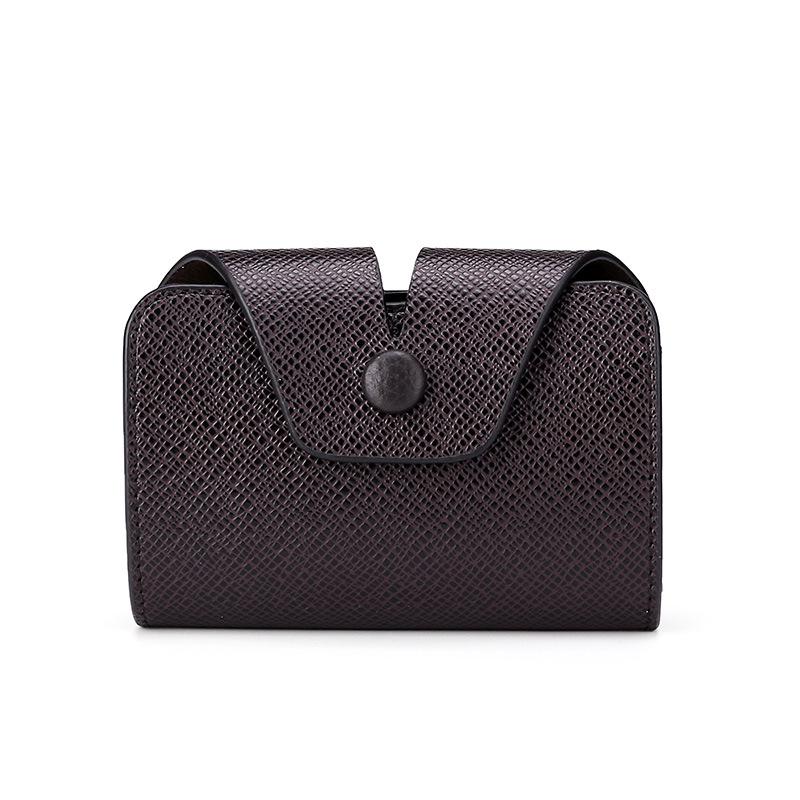 

Stylish Multi-functional Cross-Grain Card Holder with Buckle for Coins and IDs