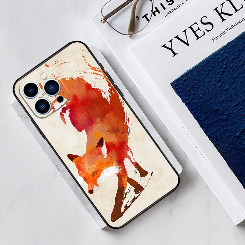 

Watercolor Painting The Fox Case For iPhone 17 Air 15 14 11 16 Pro Max 12 13 Mini 15 16 Plus 16e Funda Silicone Cover iPhone 14 Pro