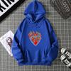 Love Fire Graphic Print Hoodie Pure Cotton High Quality Loose Shoulder Hooded Sweater Trend Fashion Sweatshirt