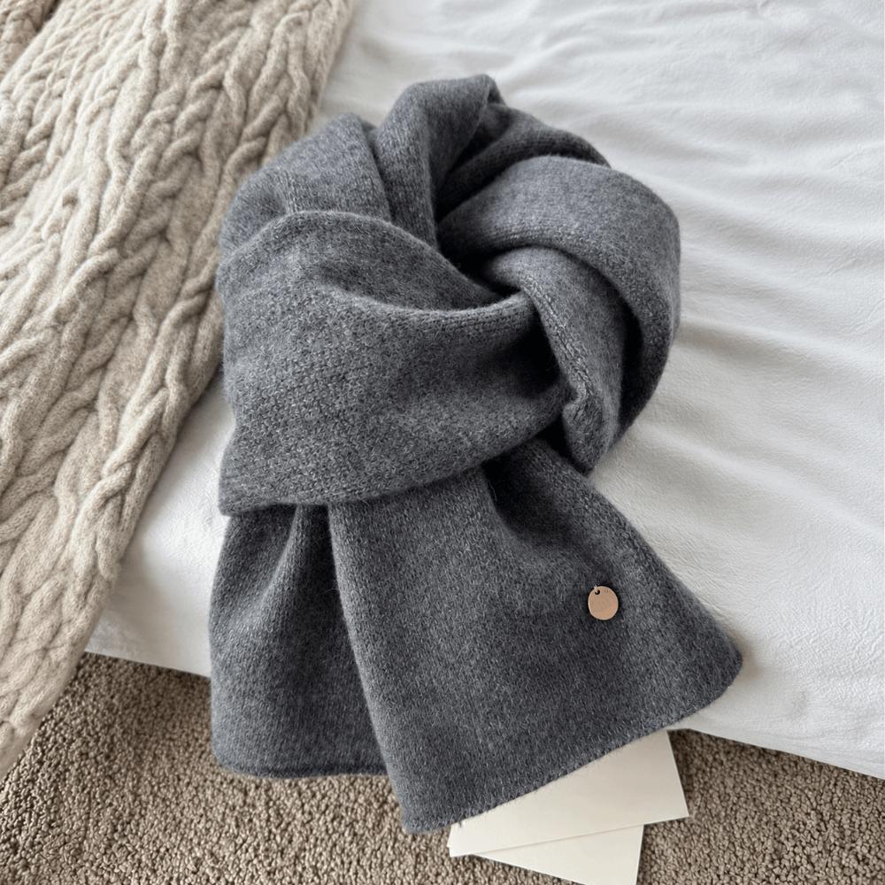 Solid Color Winter Scarf Windproof Knitted Scarf Fashion Warm Cashmere Scarves  Women