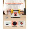 SucceBuy Bench Buffer Polisher 1/2HP 0 to 8000RPM with 4"Cloth Wheel 3"Grinding Wheel 3"Fiber Wheel for Metal Jewelry Plastic