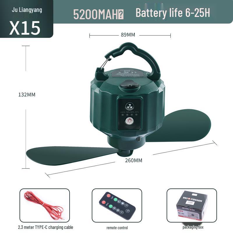 

Портативный USB-перезаряжаемый подвесной вентилятор с москитной сеткой и пультом дистанционного управления для общежитий и кемпинга