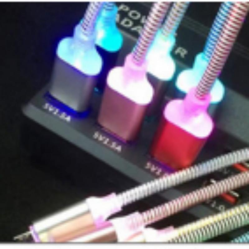 Fashion LED Micro USB Sync Data and Fast Charging Cable Ambilight Charger For Android Iphone