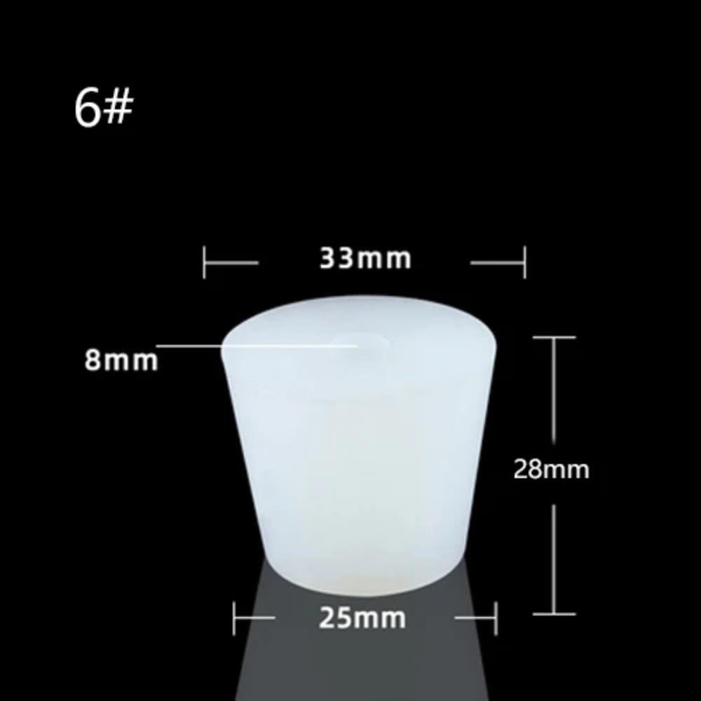 1PCS Home Brew Wine Stoppers Silicone Plug with 8mm Hole for Airlock Valve Bubbler Fermentation Exhaust Valve Silicone Rubber Plug