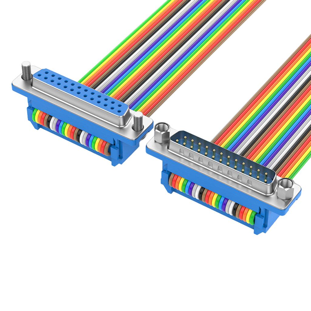 PVC 25Pin DB25 Male Female Connectors Cable with Fixed Nut for Secure Connection in Electronics