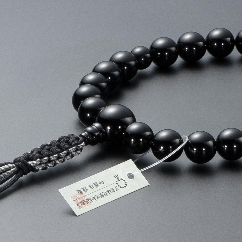Buddhist altar store Takita Shoten Prayer beads Jodo Shinshu authentic prayer beads Black onyx 22 beads Pure silk string tassel Kyoto prayer Honren