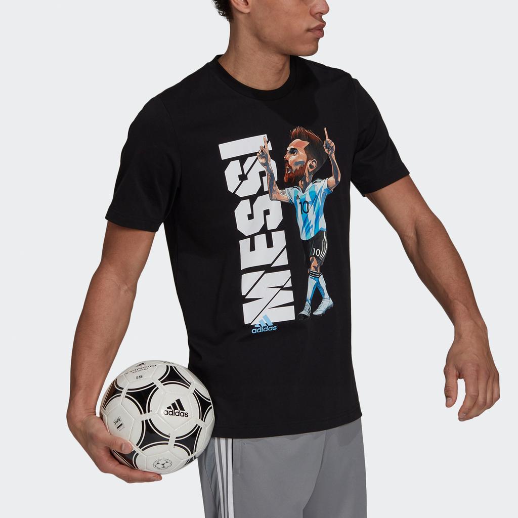 Adidas Messi Icon T-Shirt Herren Tops Schwarz HA2917