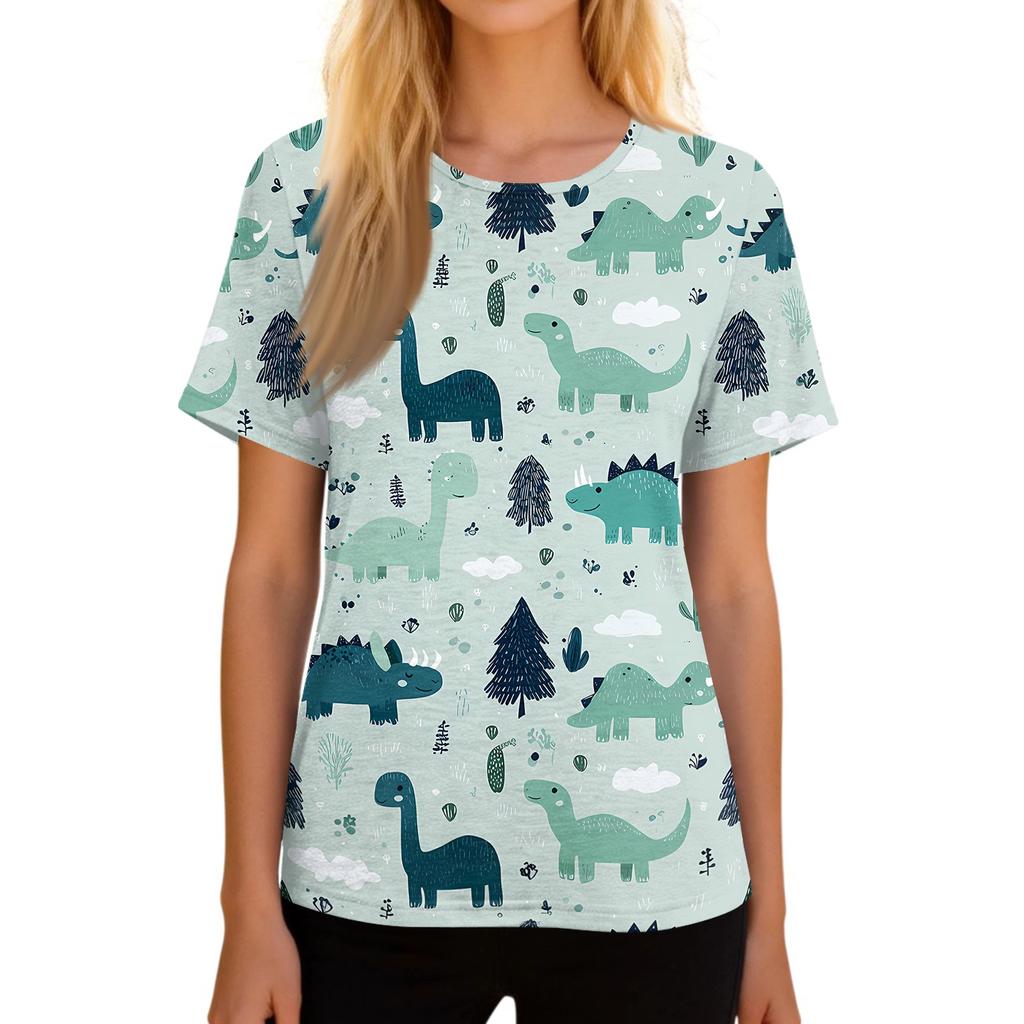 Post Surgery Shirt for Women Animal Print Short Sleeve Side Magic Tape Closure Shoulder Zipper Comfortable Recovery Top