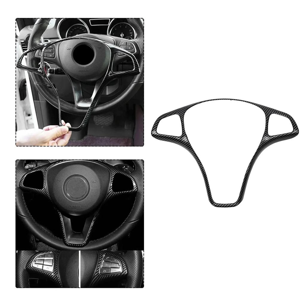 Piesă Capacă roată Capac panou Accesorii ornamente Model de carbon pentru Înlocuirea instrumentului volanului Mercedes Util
