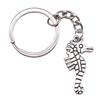 Skeleton Mermaid Charm Keychain Gothic Halloween Key Ring 28mm Ring