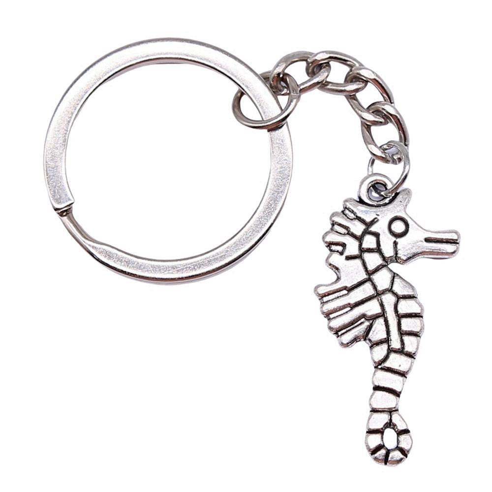 Skeleton Mermaid Charm Keychain Gothic Halloween Key Ring 28mm Ring