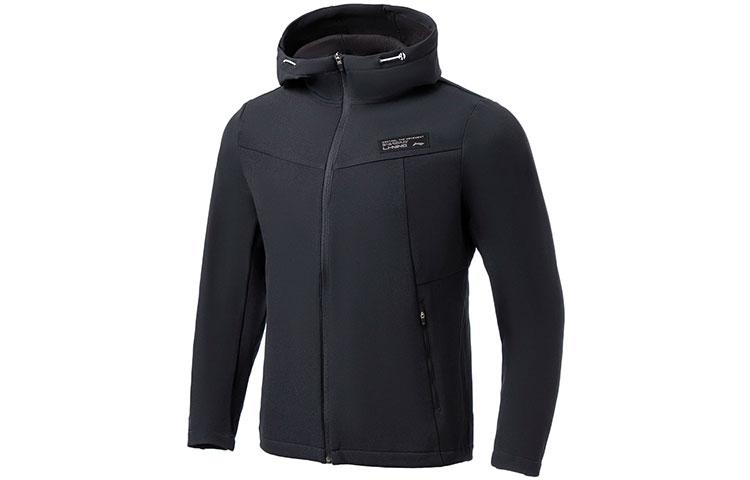Li Ning Training Series Fleece Lined Thermal Logo Sports Hood Jacket Winter Men s Black AFDR513-1 L