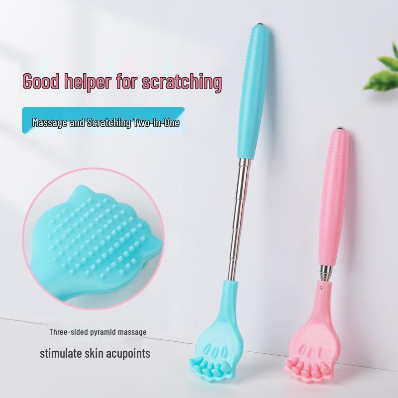 Telescopic Back Scratcher: Itch Relief Tool and Multifunctional Rake for Easy Self-Scratching. Perfect As an Old Man's Toy or Cute Gadget.