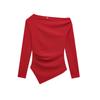 Jnleaog Autumn New Women's Clothing Fashion Style Stylish Fashionable Asymmetric Stretch Tops 3644328