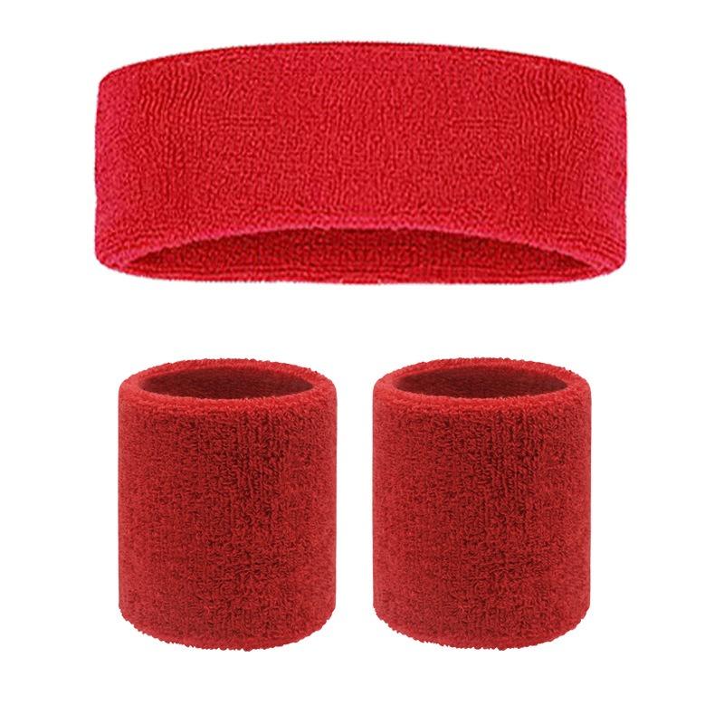 Exercise and fitness cycling basketball badminton breathable and sweat-absorbent headband hand protection wrist protection headband set