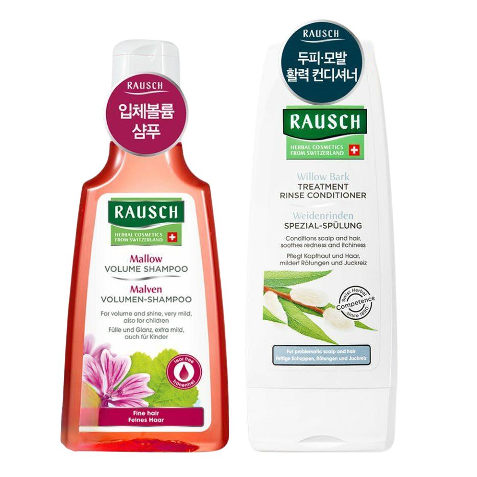 Rausch Mallow Volume Shampoo 200mL & Willow Bark Treatment Rinse Conditioner 200mL