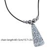 Bohemian Style Necklace Vintage Leaf Moon Pendant Neckchain for Women Girls Beaded Collar Chain PU Cord Party Jewelry