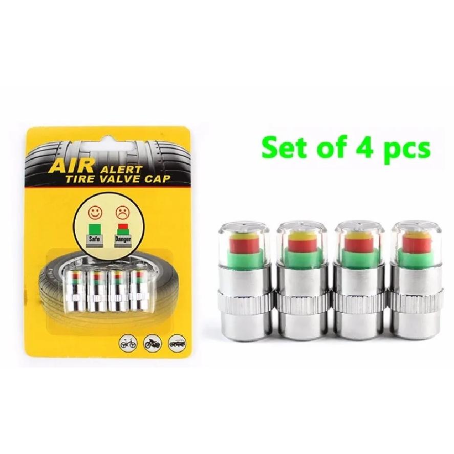 4pcs/lot 2.0/2.2/2.4 Bar 30/32 PSI Tire Pressure Monitor Pressure Gauge Cap Sensor Indicator Alert Monitoring Tools Kit