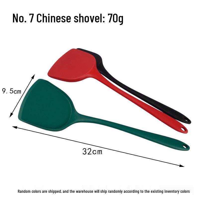 

Non-Stick Silicone Spatula for Cooking and Pancakes - Large Flat Kitchen Tool Black