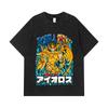 275 GSM Washed T-shirts 100% Cotton Saint Seiya V12 Aiolos Print Unisex Heavy Cotton T Shirt