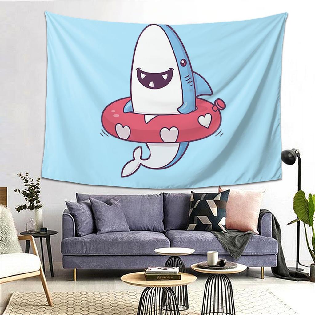 Shark Summer Fun Tapestry Decor Art Aesthetic Tapestries for Living Room Bedroom Home Wall Cloth Wall Hanging