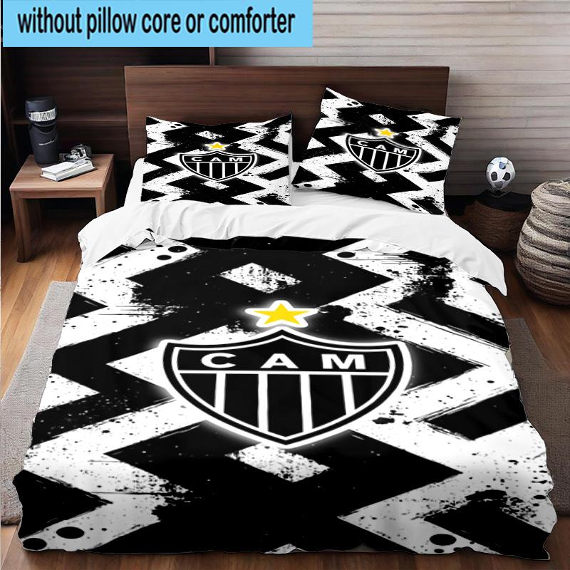 3er Set Bettwäsche Clube Atlético Mineiro Mit Wappen Bettbezug Verschluss Enthält 1 Bettbezug & 2 Kissenbezüge Bettwäsche Sets Heimdekoration Geschenke