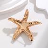 Pearl Starfish Starfish Star Metal Pin Jewelry Gift Chest Flower Pin Retro Starfish Brooch  Women