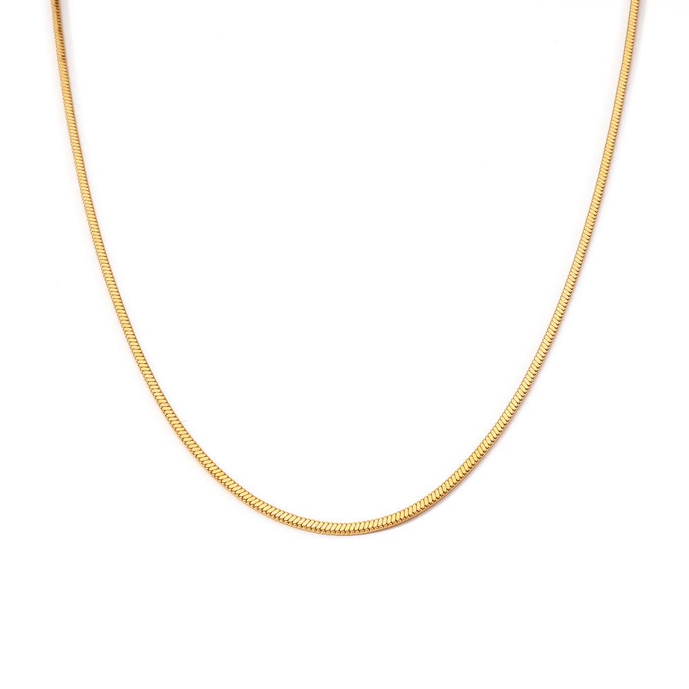 Luxurious Women s 18K Gold-Plated Titanium Snake Bone Necklace - Colorfast and Elegant 18K Gold plated